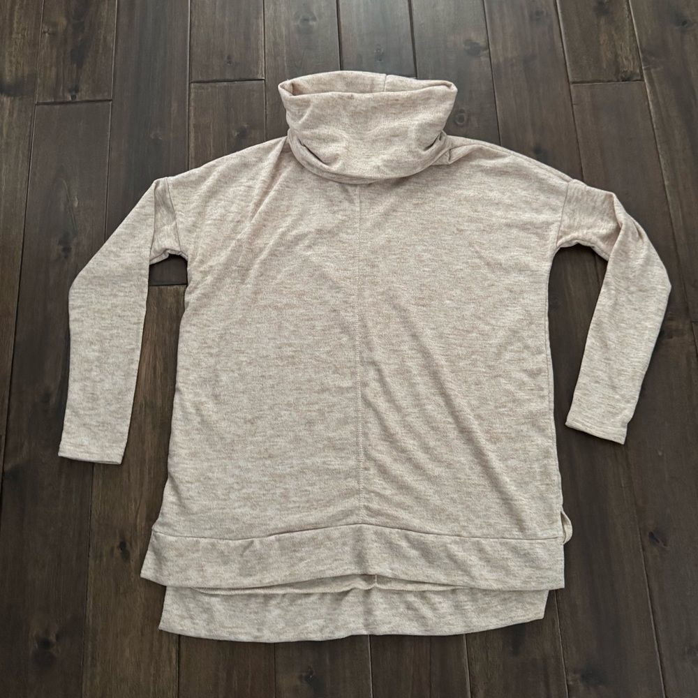 Jenny Boston Tan Turtleneck Lightweight Winter Fall Basics Long Sweater S NWT